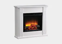 Electric Fireplace in classic fireplace mantel