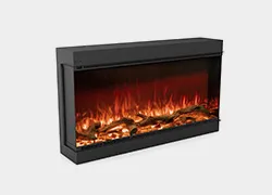 one sided built fireplace ethanol