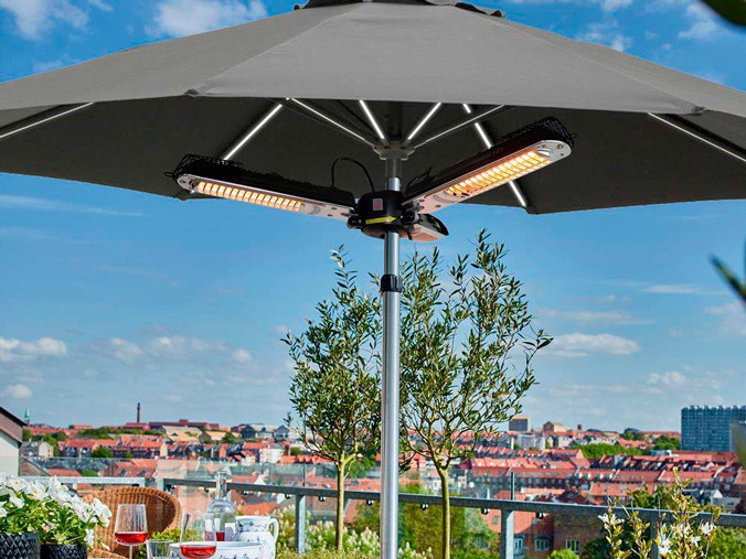Elektrischer Terrassenheizer für den Sonnenschirm