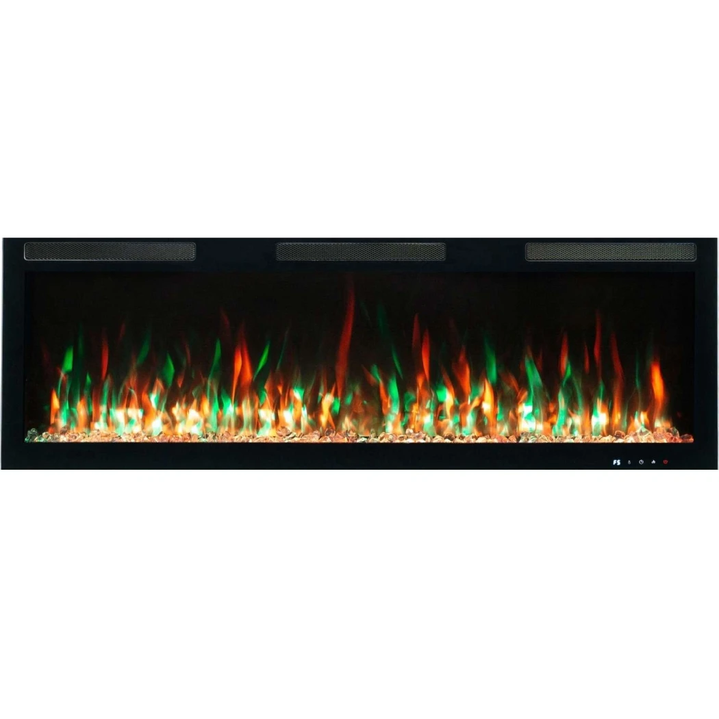 Majestic PRO Wandmontierter Elektrischer Kamin 50" (127 cm) | Aflamo | Elektro Wandkamin | Schwarz