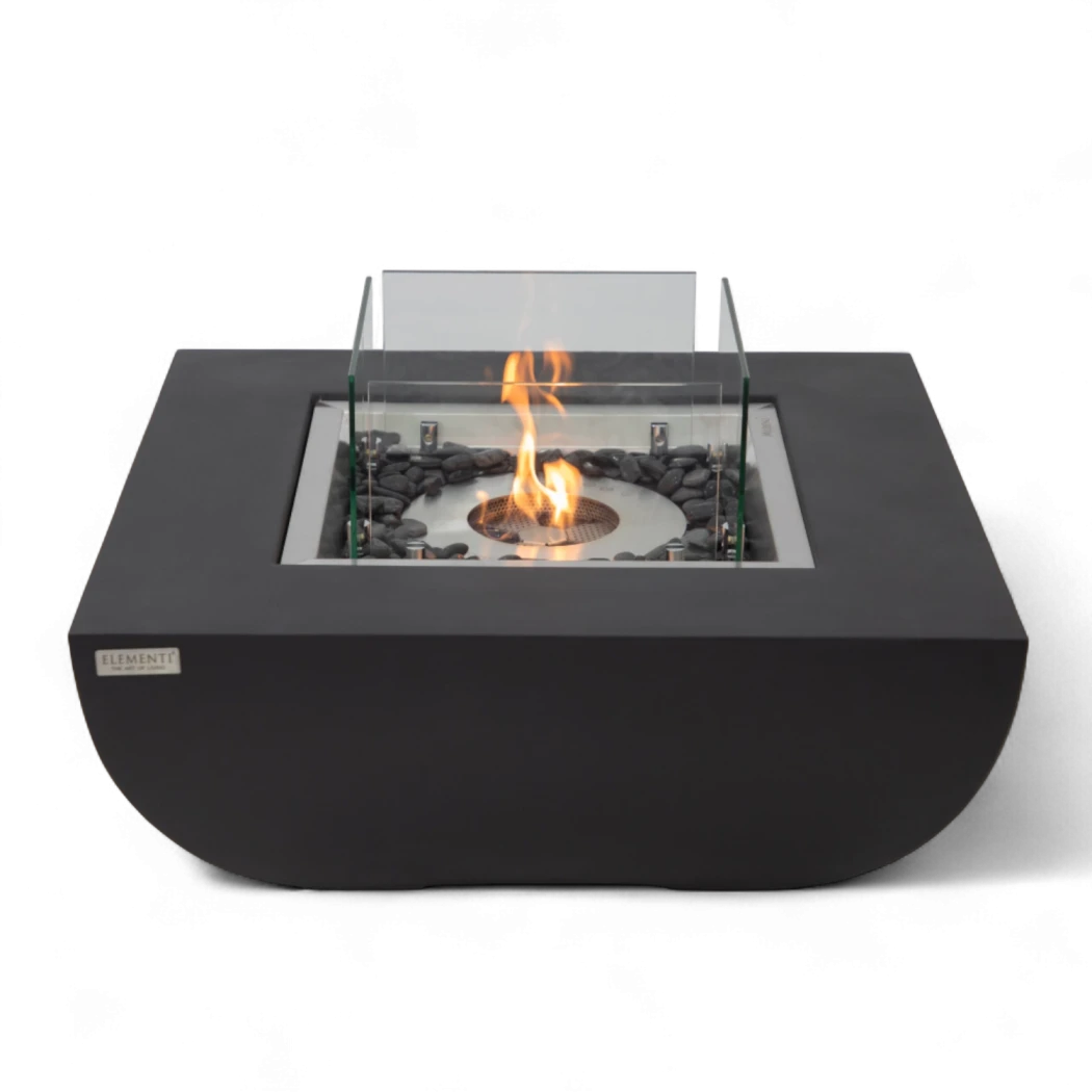 Aurora Bioethanol Feuertisch – Matt Schwarz | Elementi Fires | Table with bioethanol fireplaec , Freistehender Ethanol Kamin | Schwarz