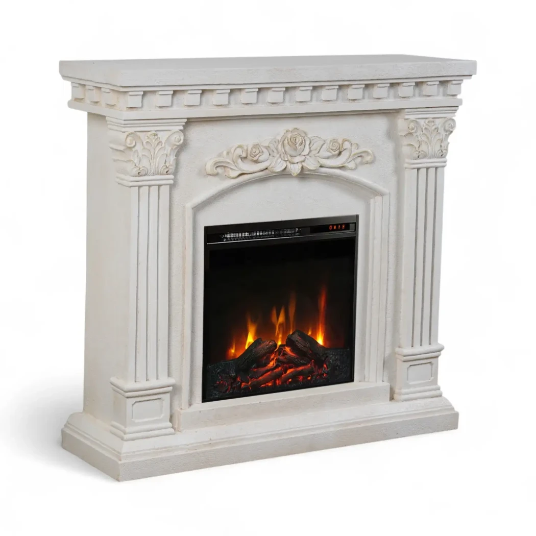ScandiFlames Freyr Elektrokamin – Polystone MGO-Rahmen mit Eldur 18" Einsatz und LED-Flammeneffekt