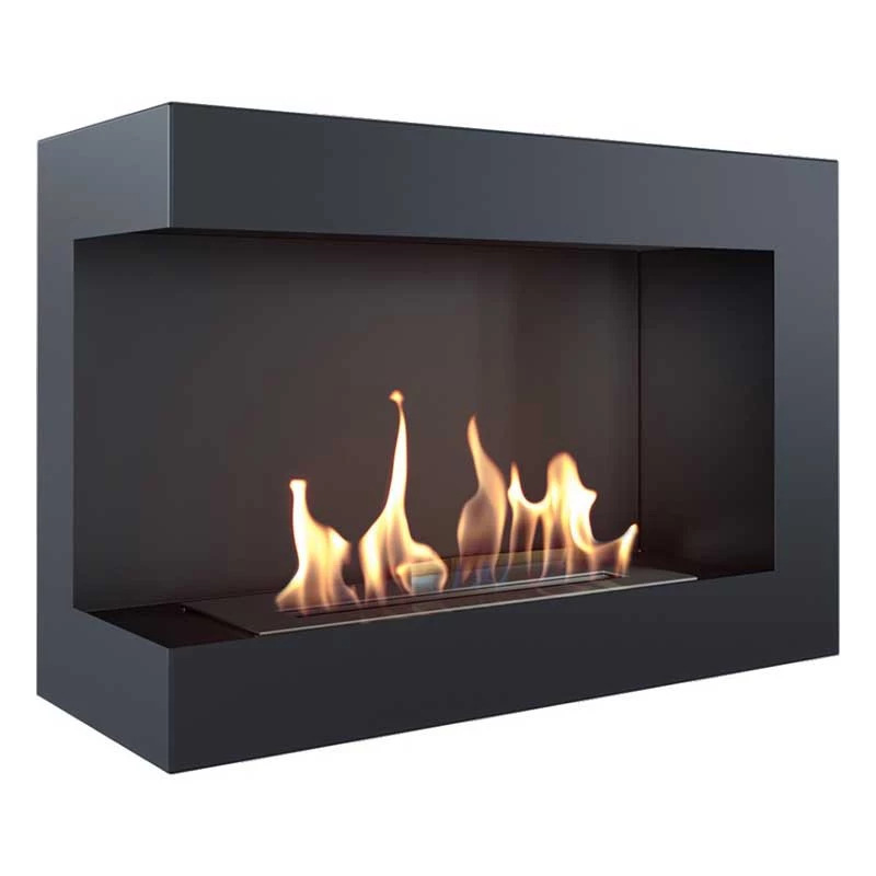 Eckkamin 70 cm (links) | | Ethanol Tunnel Einbaukamin | Schwarz