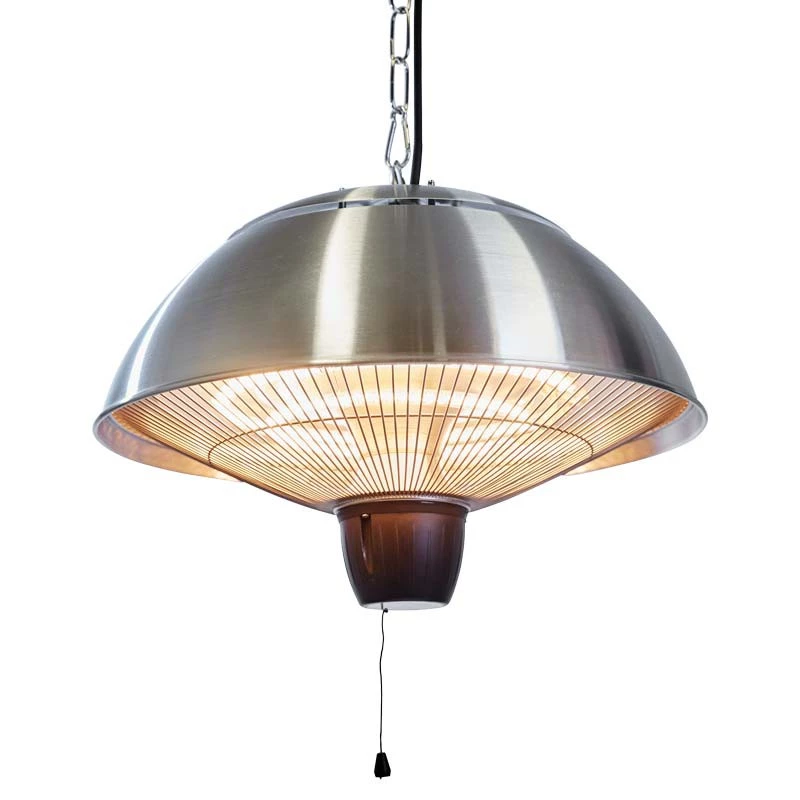 Hänge-Heizstrahler 600/1500 W HA in Silber Hortus  | Bioethanol-kamin-shop.de | Hängender elektrischer Terrassenheizer
