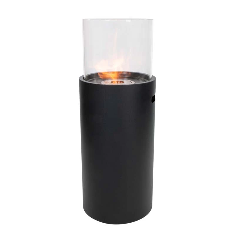 ScandiFlames - Freistehender Bioethanol-Kamin in Schwarz 1L - für die Terrasse oder den Garten - Outdoor-Kamin für Gemütlichkeit