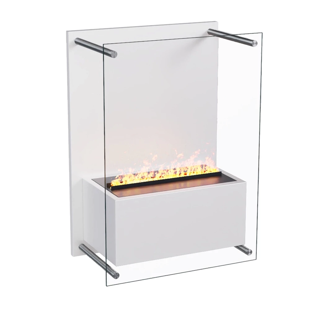 Yosemite Wasserdampfkamin in Weiß - Wandmontierter Opti-Myst Kamin von ScandiFlames Electric - Mit Dimplex Kassette 400 Wasserdampfkassette