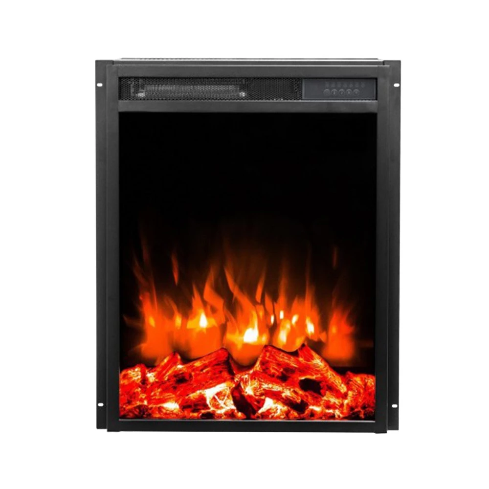LED Klassisch Einbaukamin - 45 cm | | Einsatz für bestehenden Kamin | Schwarz
