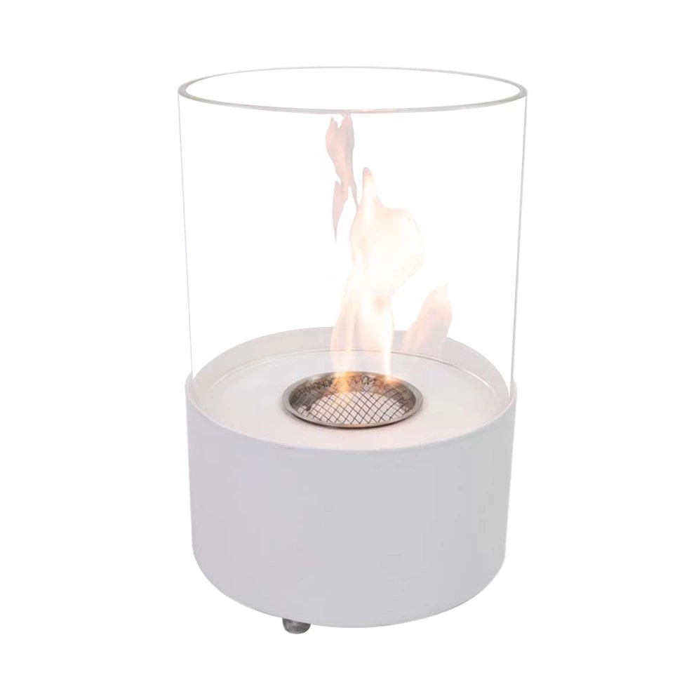 ScandiFlames Bioethanol-Tischkamin | Weißer Tischkamin | Kennington Runder Bioethanol-Tischkamin in Weiß
