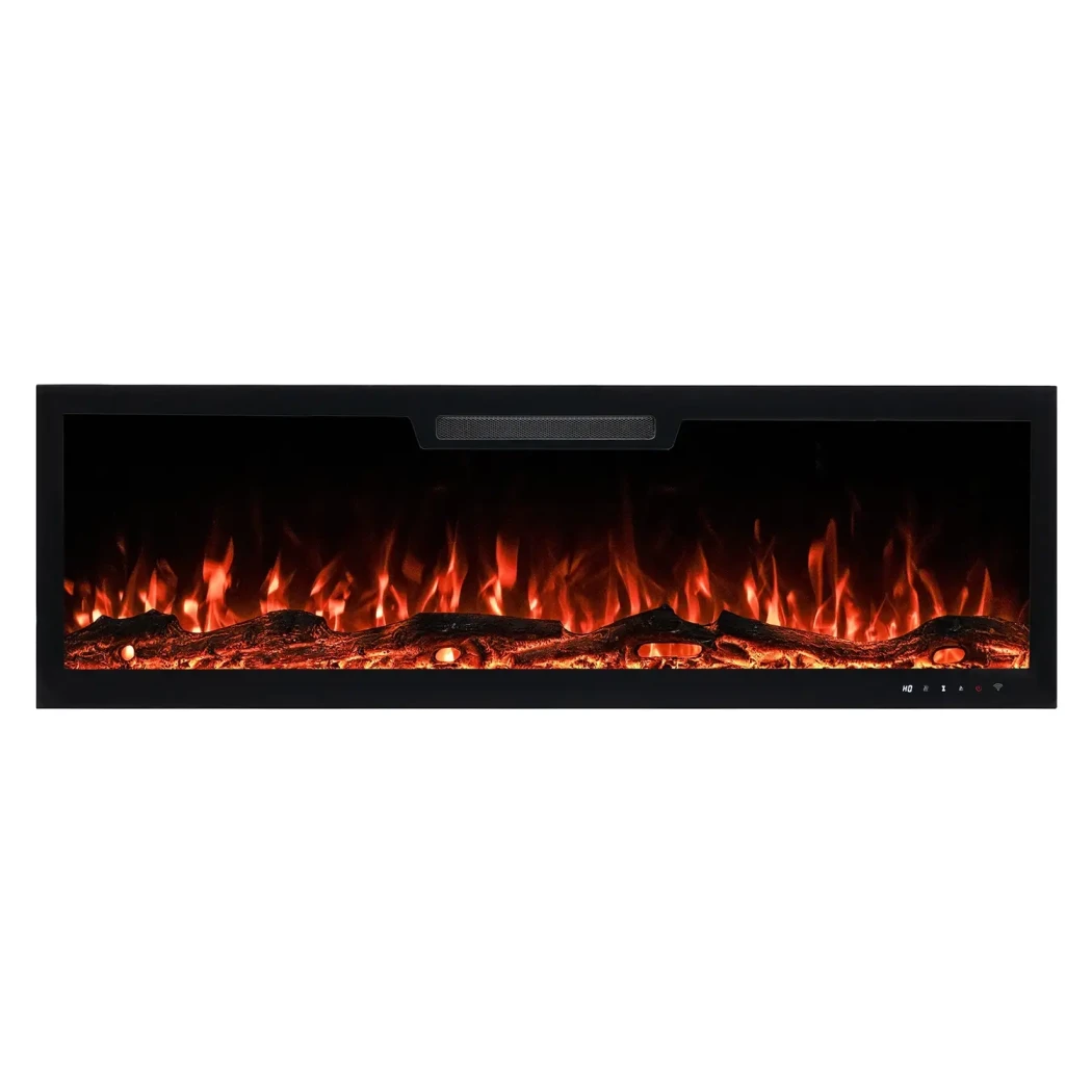 Aflamo Elite 127 cm Elektrischer Kamin | | Elektro Kamineinsatz Frontöffnung , Elektro Wandkamin | Schwarz