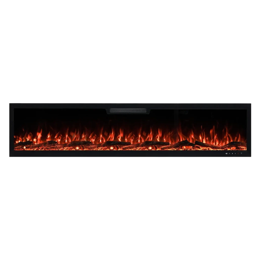 Aflamo Elite 182.8 cm Elektrischer Kamin – Wandmontage, LED-Flamme, 10 Farben, 1,5 kW Heizleistung