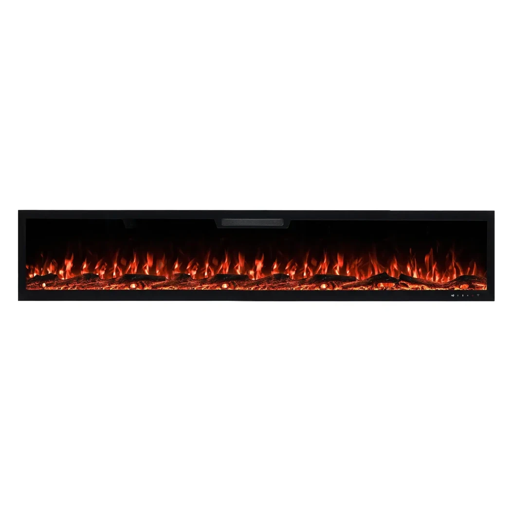Aflamo Elite 213,3 cm Elektrischer Kamin | | Elektro Kamineinsatz Frontöffnung , Elektro Wandkamin | Schwarz