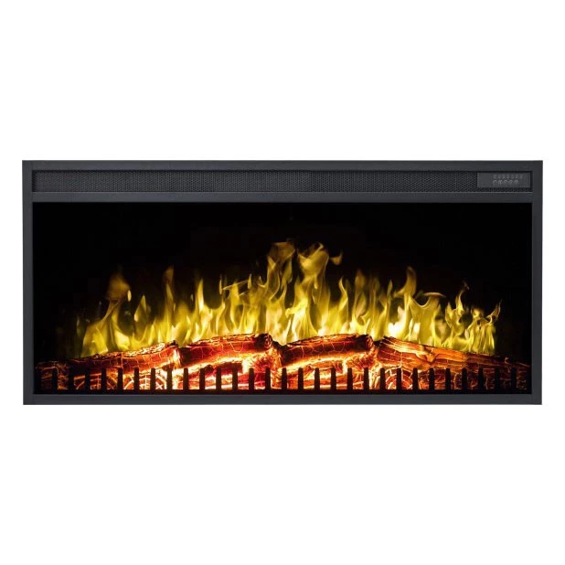 LED Classic Elektro-Einbaukamin - 129cm | | Einsatz für bestehenden Kamin | Schwarz