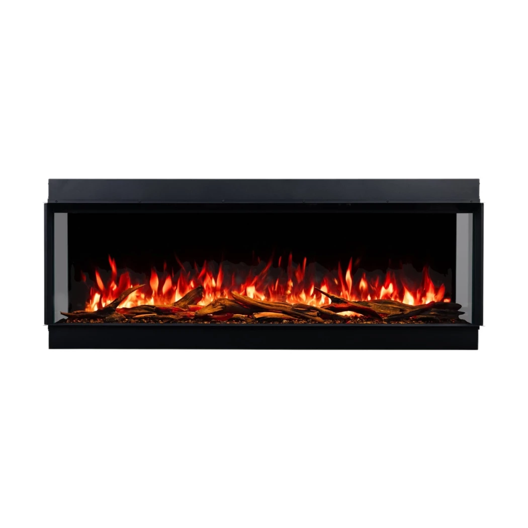 Aflamo Superb 3D 160 Elektrisches Kamin | | Elektro Wandkamin , 3-seitiger Elektro Einbaukamin | Schwarz