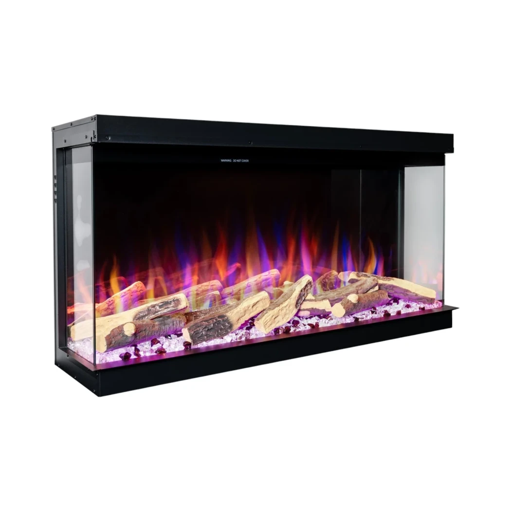 Aflamo Superb 40 Elektrischer Kamin | | 3-seitiger Elektro Einbaukamin | Schwarz