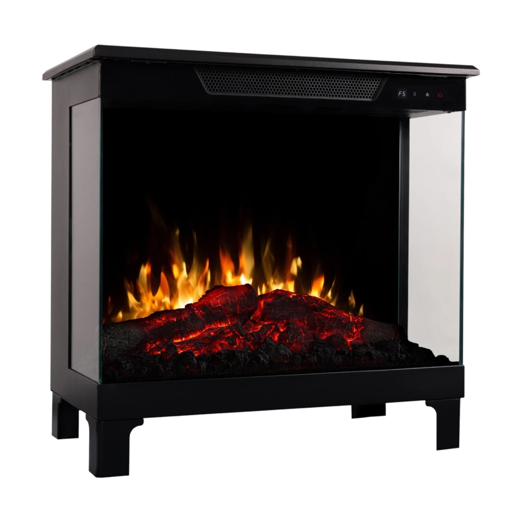 Tower | | 3-sided electric fireplace , Freistehender Elektrokamin | Schwarz