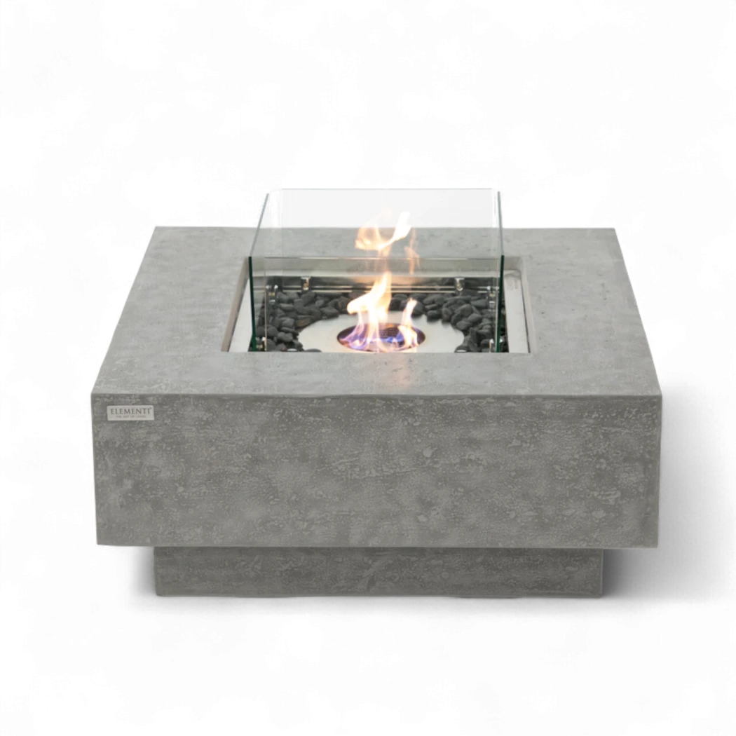 MANHATTEN Bioethanol-Feuertisch | Elementi Fires | Table with bioethanol fireplaec , Freistehender Ethanol Kamin | Grau