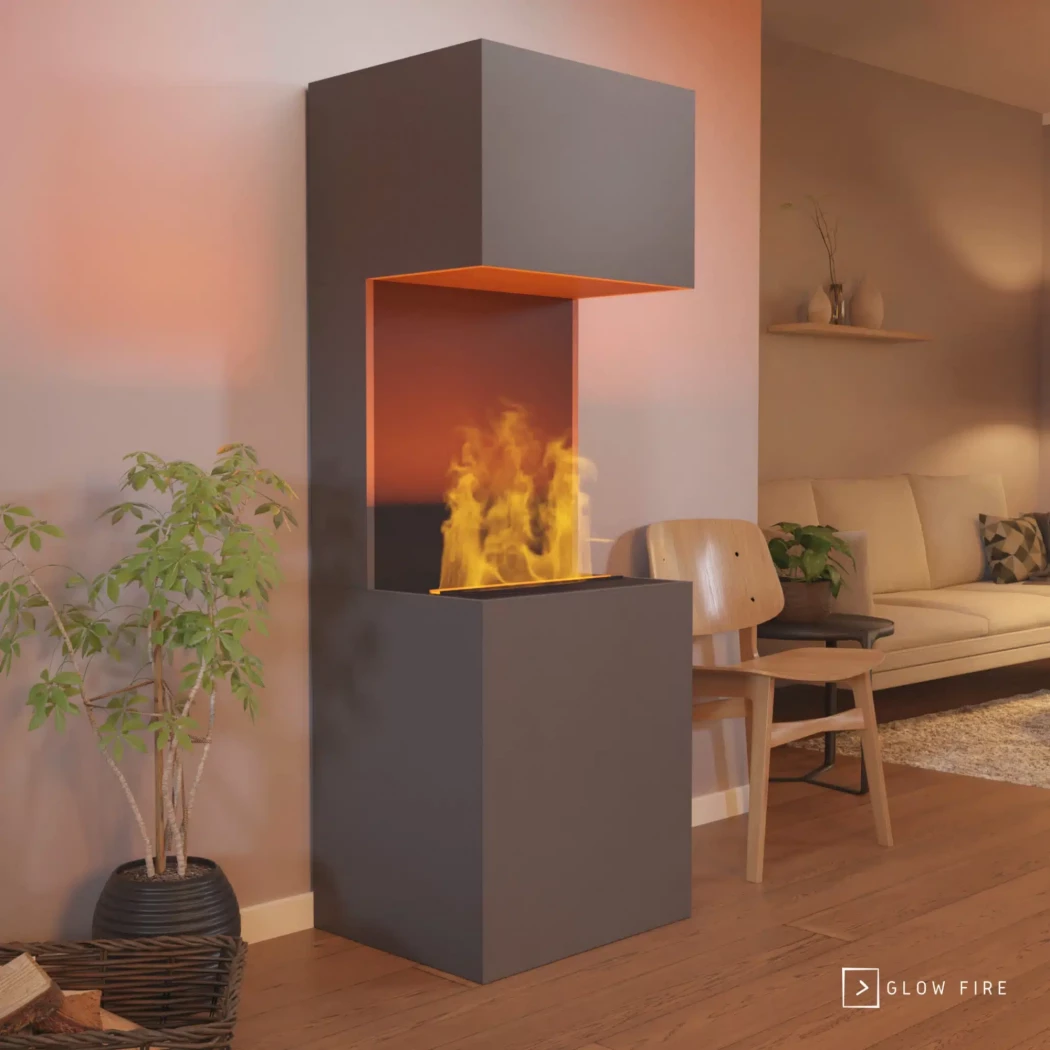 Beethoven Wasserdampf Kamin - Grau | Glow Fire | Freistehender Wasserdampf Kamin | Grau