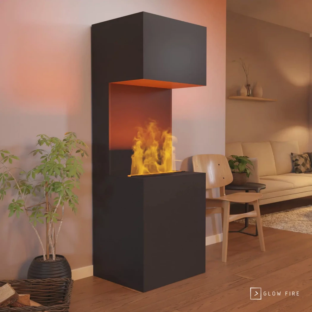 Beethoven Wasserdampf Kamin - Schwarz | Glow Fire | Freistehender Wasserdampf Kamin | Schwarz