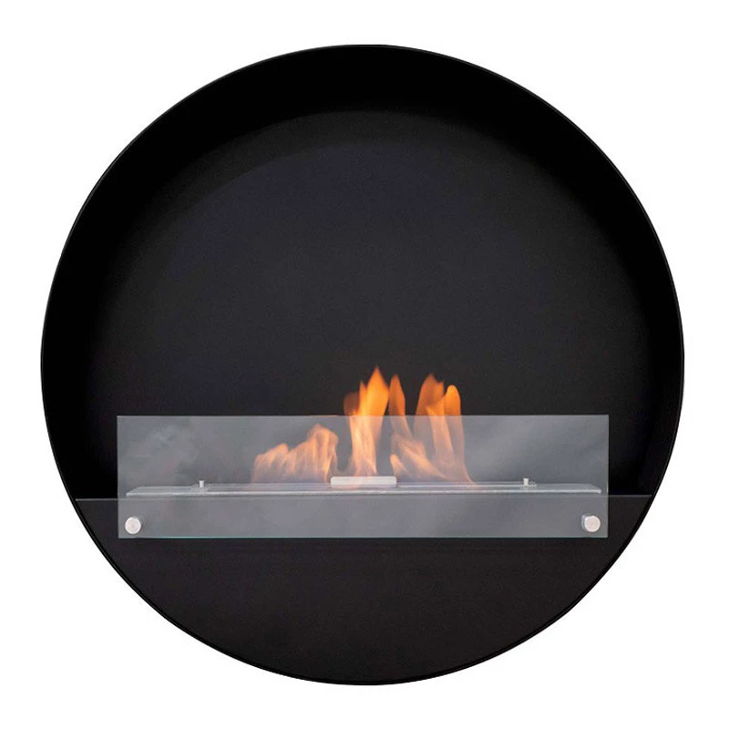 Delaware XL runder Wandkamin 80 cm - Schwarz | ScandiFlames | Bioethanol Wandkamin | Schwarz