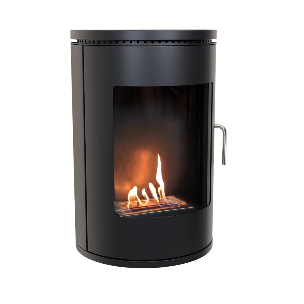 ScandiFlames Richmond wandmontierter Bioethanol-Kamin | Gewölbte Front und breite Flammenansicht im klassischen Ofendesign
