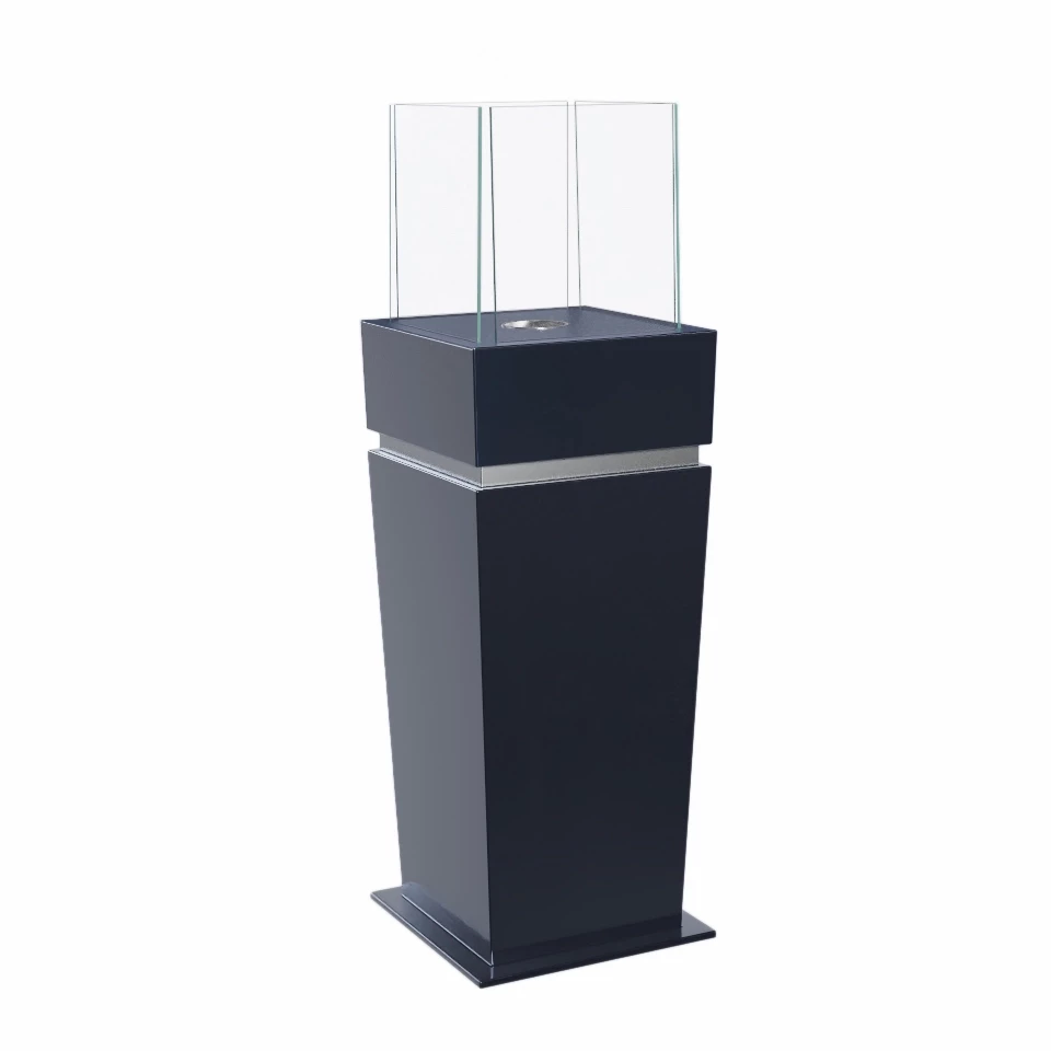 ScandiFlames - Freistehender Bioethanol-Kamin in Schwarz - mit Glas - flexibler und einzigartiger Bioethanol-Kamin