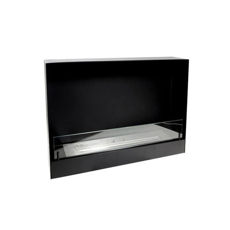ScandiFlames 60 cm Schwarzer Bioethanol-Kamineinsatz - Einseitiger Wandkamin - Bis zu 7,5 Stunden Brenndauer