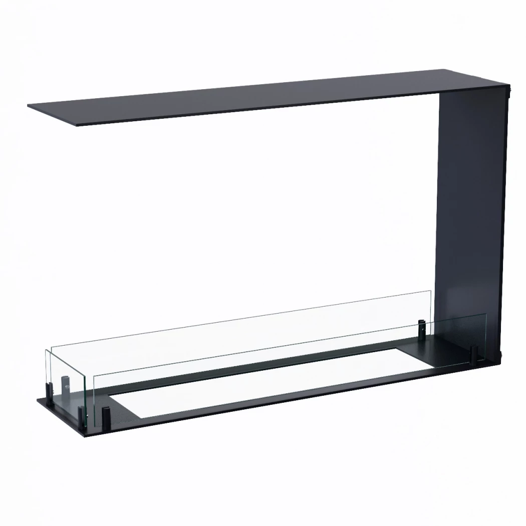 Foco Room Divider 800 Slim – Schmaler Raumteiler Bioethanol Einbaukamin – Dreiseitige Flammenansicht – Einfache Installation