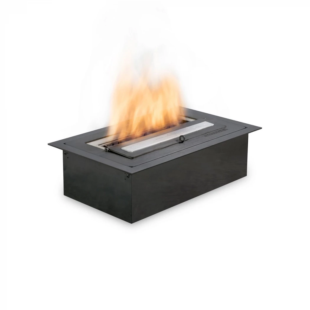 XS340 Bioethanol Brenner | EcoSmart Fire | Manueller Bioethanol Brenner | Schwarz , Rostfreier Stahl