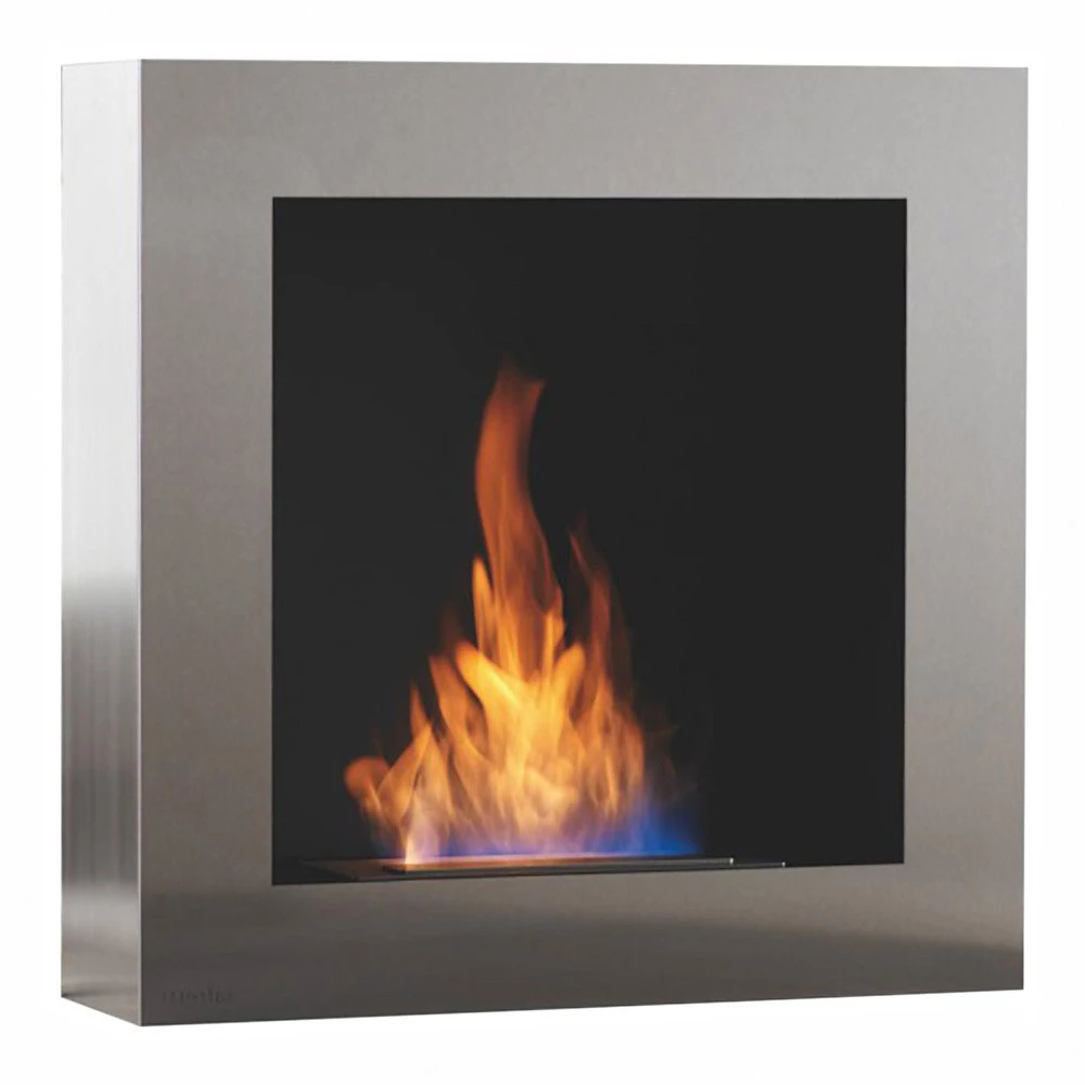 Safretti Cubico BL | Safretti | Bioethanol Wandkamin | Gebürsteter Stahl