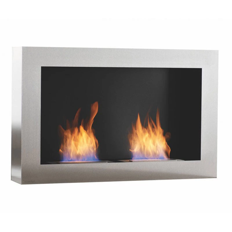 Safretti Cubico DL | Safretti | Bioethanol Wandkamin | Gebürsteter Stahl