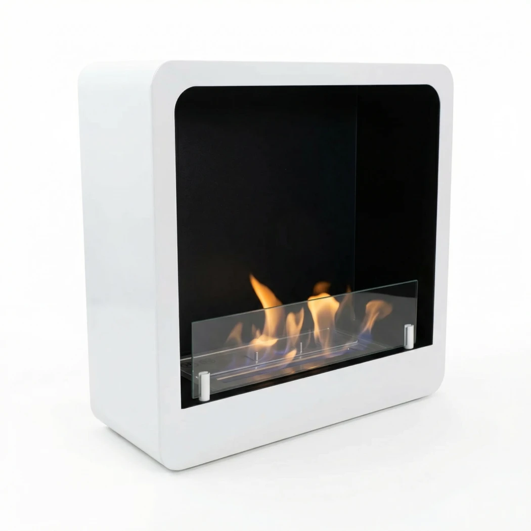 Quadratischer Wandkamin - Weiß | ScandiFlames | Bioethanol Wandkamin | Weiß
