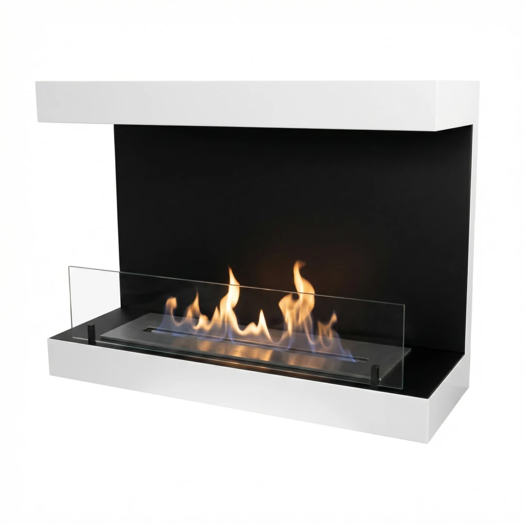 Dakota - 3-seitiger Wandkamin | ScandiFlames | Bioethanol Wandkamin | Weiß