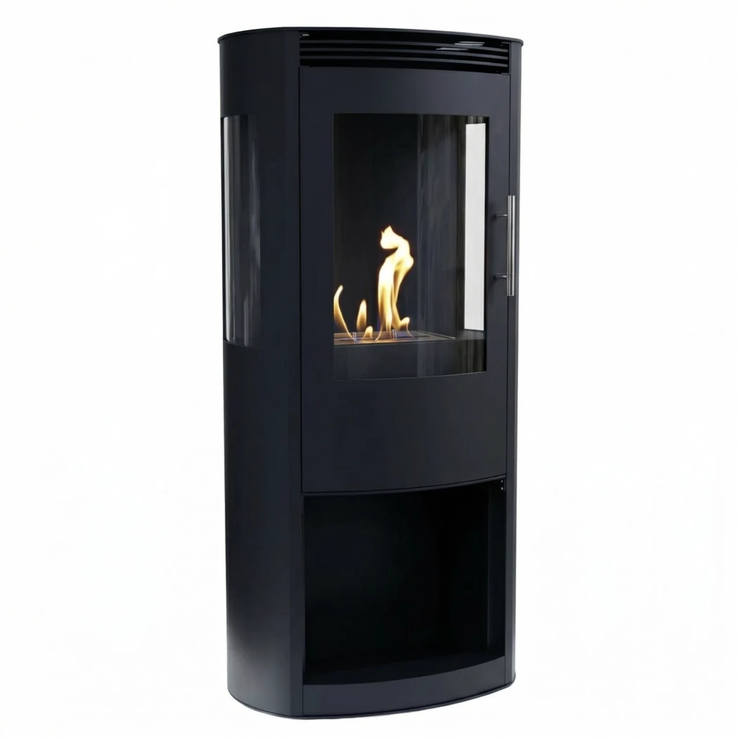 Lincoln Ethanol Kaminofen - Schwarz | ScandiFlames | Freistehender Ethanol Kamin | Schwarz