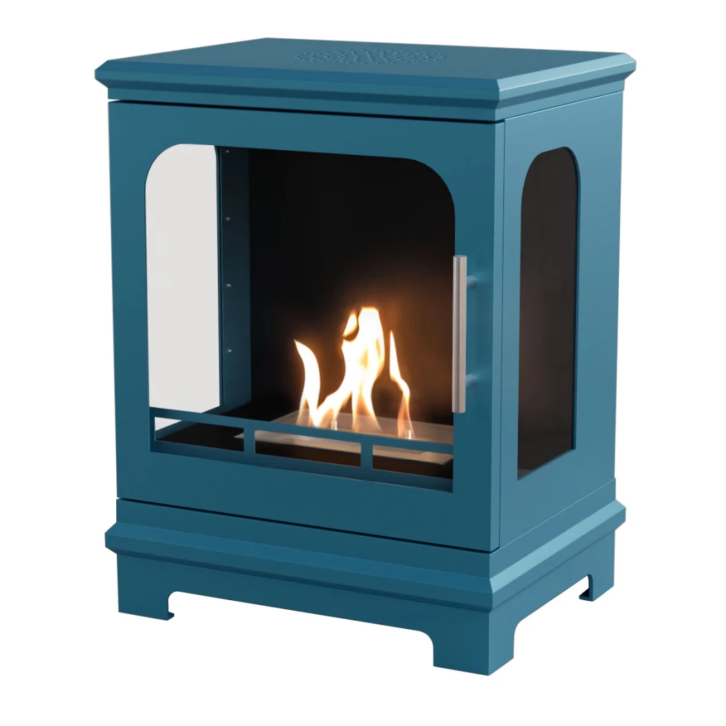 ScandiFlames Honolulu Blau – Freistehender Bioethanol-Kaminofen – 5 Stunden Brenndauer – 1,6 kW Heizleistung
