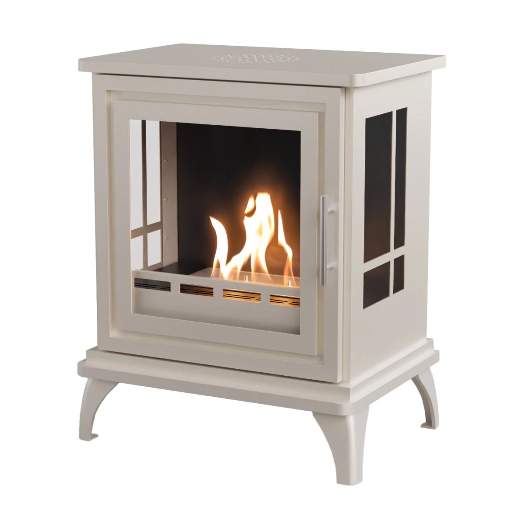 ScandiFlames Nashville Oyster White – Freistehender Bioethanol-Kaminofen – 6 Stunden Brenndauer – 2 kW Heizleistung