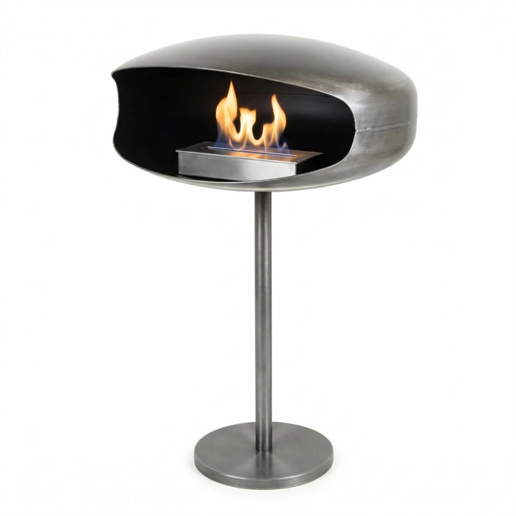 Hein & Haugaard UFO-60 New York Bio Fireplace - Stahl - Handgefertigt in Dänemark - Bis zu 6 Stunden Brenndauer