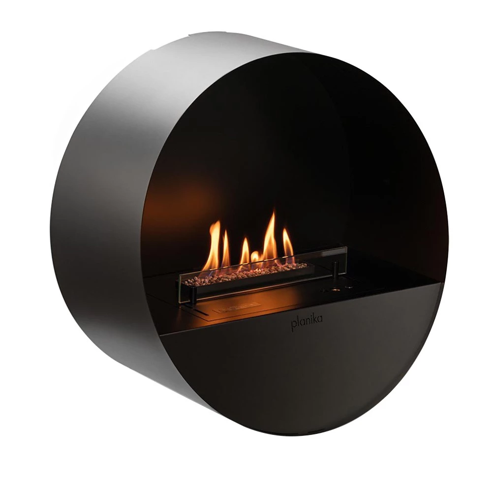 Bubble für die Wand | Planika Fires | Bioethanol Wandkamin | Schwarz