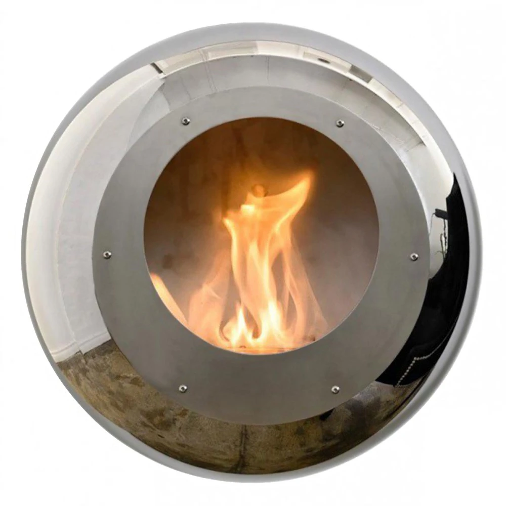 Cocoon Vellum Polierter Stahl | Cocoon Fires | Bioethanol Wandkamin | Polierter Stahl