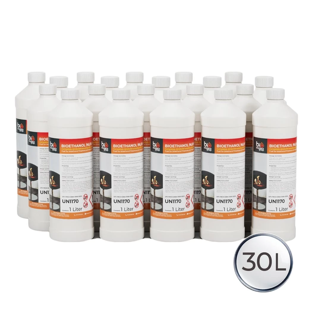 Bioethanol – 30 Liter | Premium Bioethanol für Bioethanol-Kamine 96,6% Alkoholgehalt