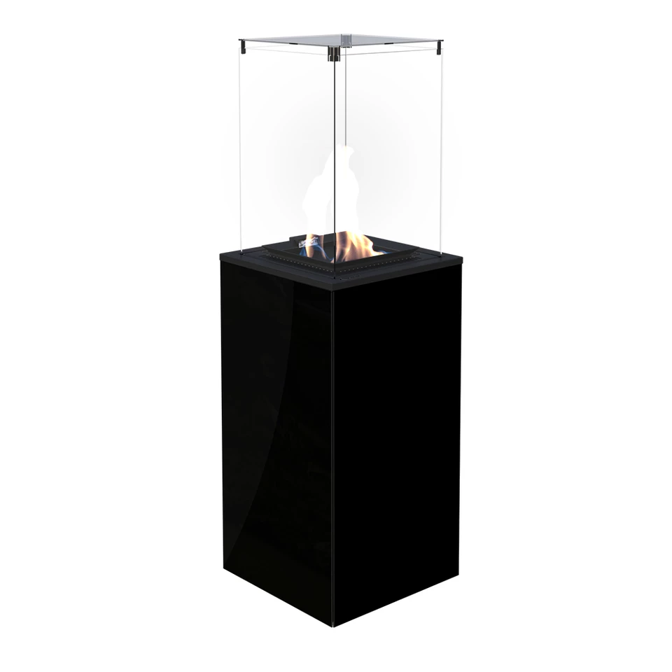 Deluxe Patio Outdoor Gaskamin - schwarz | | Freistehender Gas Kamin für den Außenbereich | Schwarz