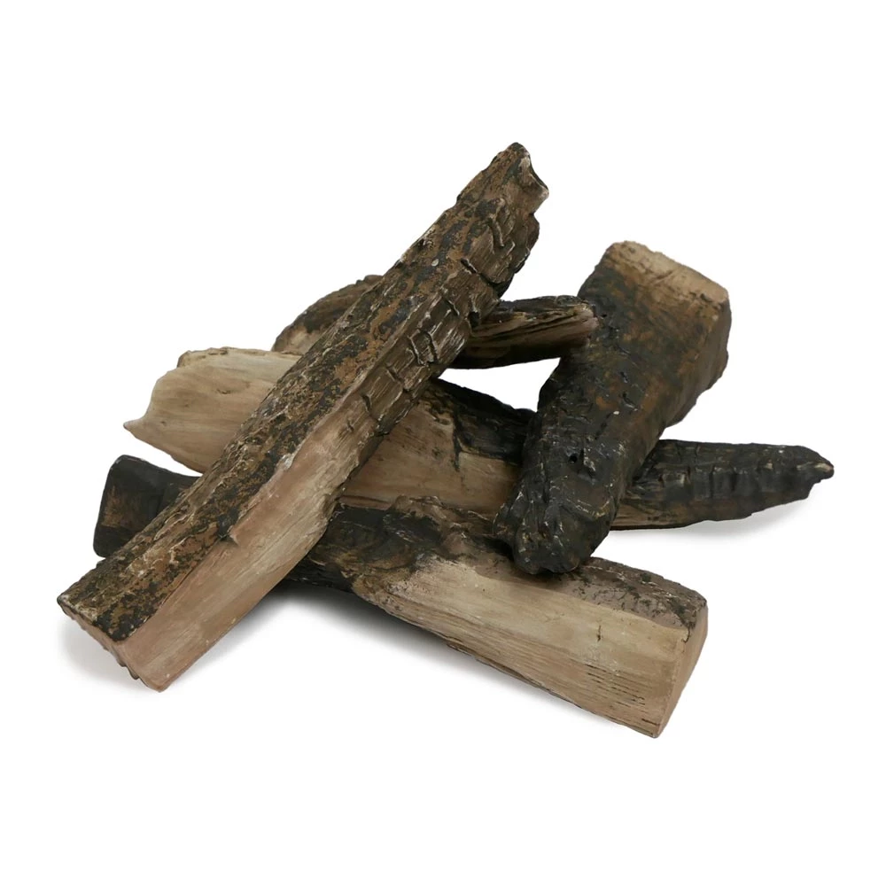 Realistische Keramik-Dekohölzer - 5er-Pack | ScandiFlames | Dekoration für Ethanolkamine | Holz
