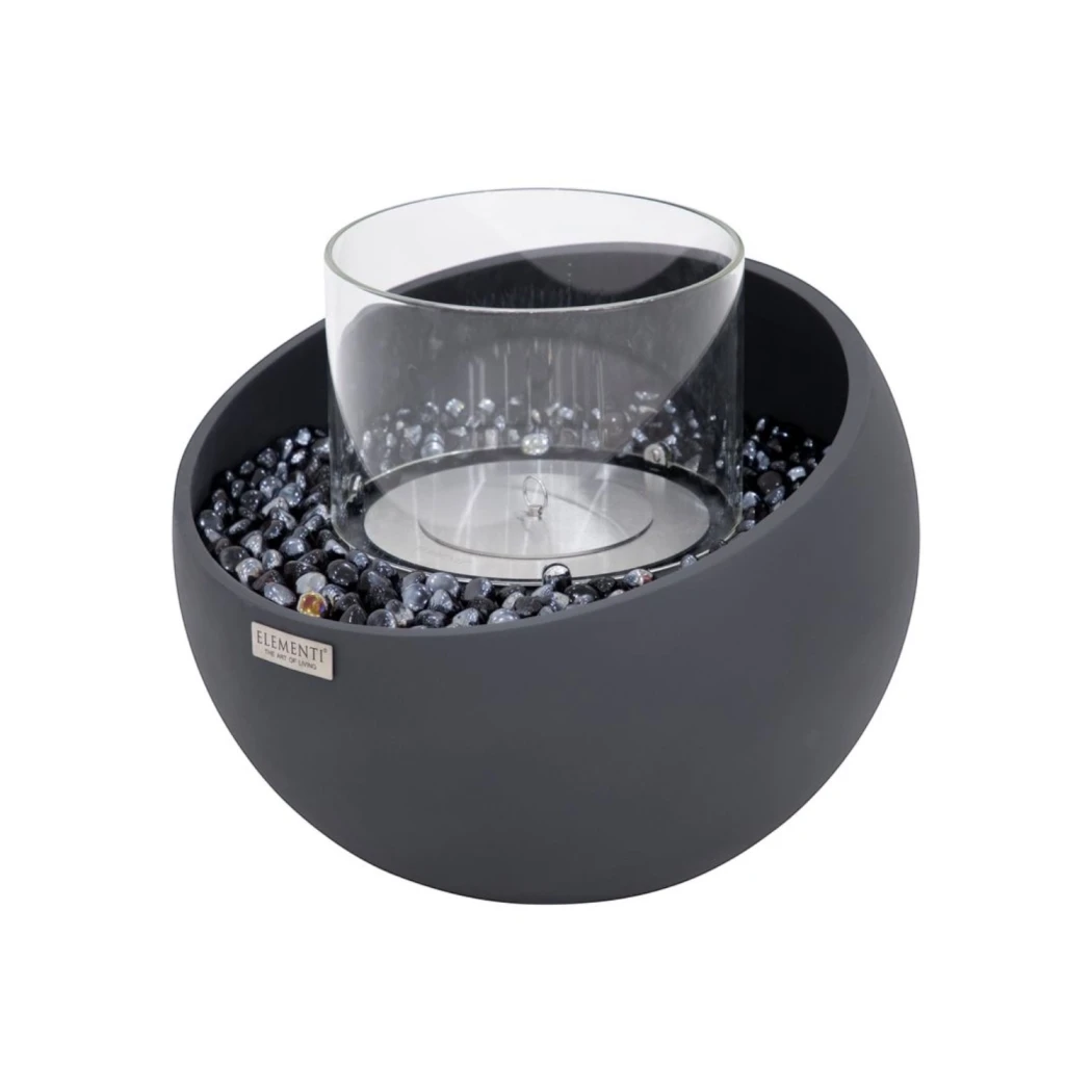 FIRENZE Bioethanol Schale S – Schiefer Schwarz | Elementi Fires | Freistehender Ethanol Kamin | Schwarz