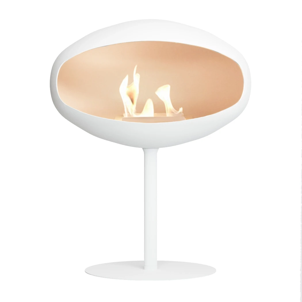Cocoon Pedestal - Weiß | Cocoon Fires | Freistehender Ethanol Kamin | Weiß