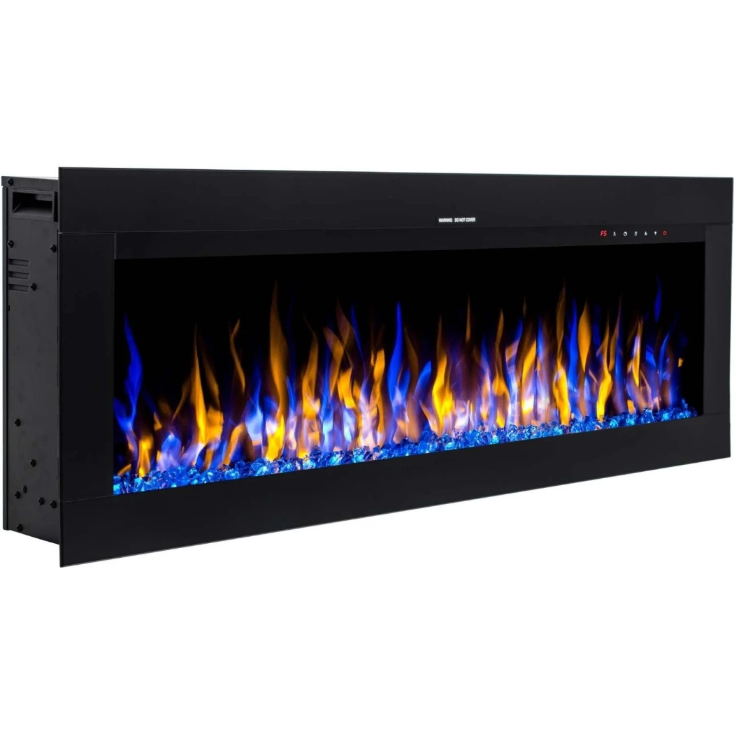 Aflamo Diamond 128 cm Elektrischer Kamin | | Elektro Wandkamin , Elektro Kamineinsatz Frontöffnung | Schwarz