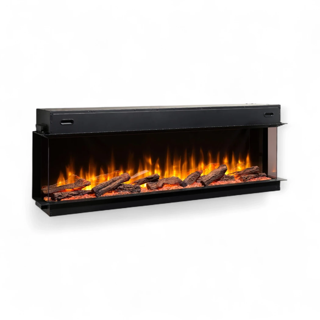 Ignite Ultra 74 | Dimplex | 3-seitiger Elektro Einbaukamin , Elektro Kamineinsatz Frontöffnung , Elektro Tunnel Einbaukamin | Schwarz