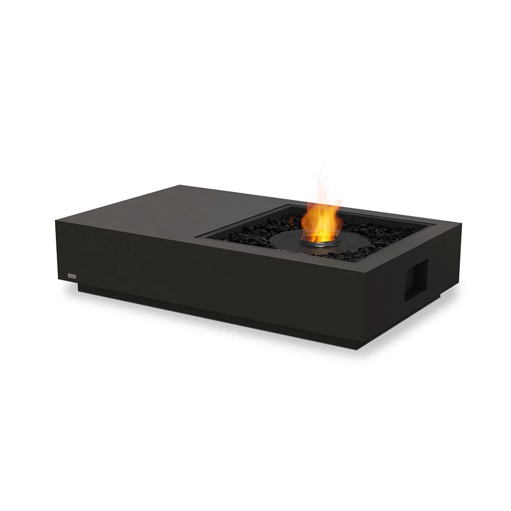 Manhatten 50 Ethanol Feuertisch | EcoSmart Fire | Table with bioethanol fireplaec | Weiß , Teak , Schwarz , Grau