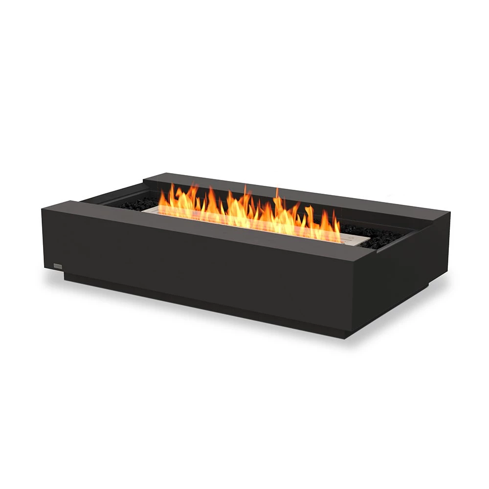 Cosmo 50 Ethanol Feuertisch | EcoSmart Fire | Table with bioethanol fireplaec | Teak , Weiß , Schwarz , Grau