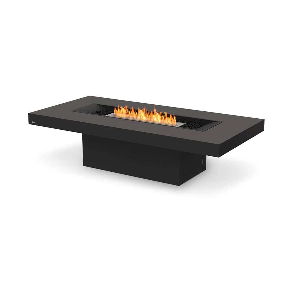 Gin 90 Chat Ethanol Feuertisch | EcoSmart Fire | Table with bioethanol fireplaec | Teak , Weiß , Grau , Schwarz