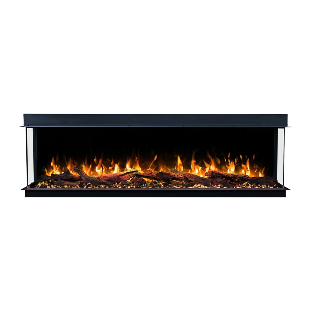 Solis 150 | Eingebauter Elektrische Kamin | Panoramablick | LED-Lichter | Emotion Flame | Blaue Flamme | Orange Flamme | Glutbett