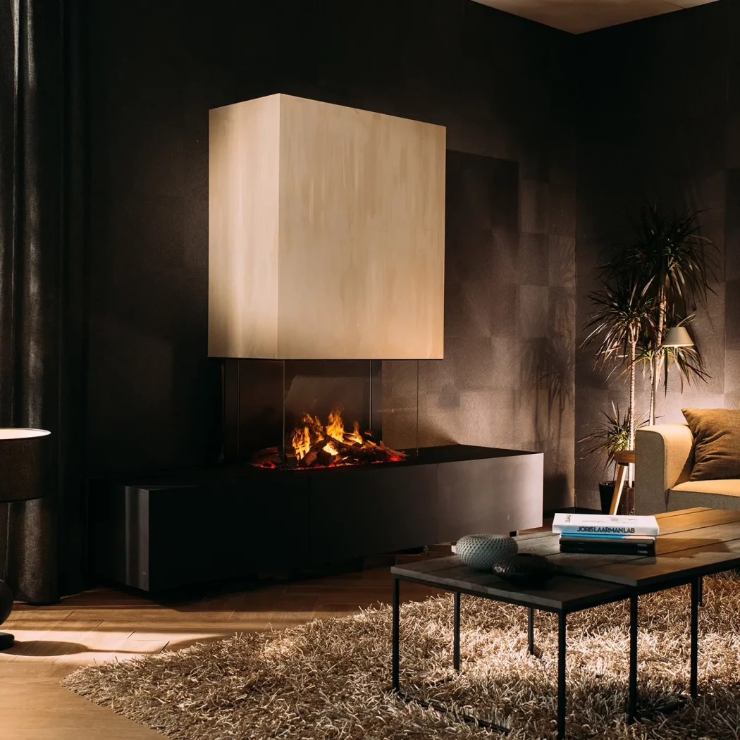 e-Matrix Mood 800/500 III - Wasserdampf Kamin | Faber Dimplex | 3-seitiger Wasserdampf Einbaukamin | Schwarz